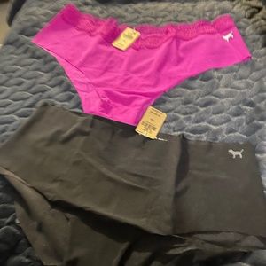 Pink Victoria's Secret large pink black hipster 2 pairs